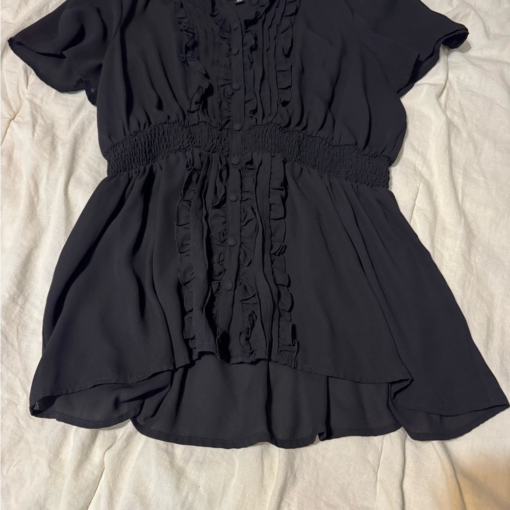 Torrid Elegant Black Ruffled Women's Top